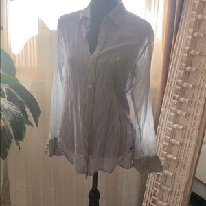 Rag & Bone button up blue and white stripes